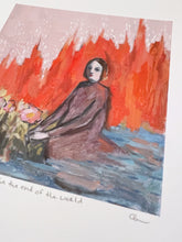 Load image into Gallery viewer, Picking flowers for the end of the world - print