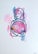 Load image into Gallery viewer, Amelia holding her dreams - mixed media