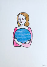 Load image into Gallery viewer, Amelia holding the sea - mixed media