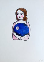 Load image into Gallery viewer, Amelia holding the night - mixed media