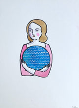 Load image into Gallery viewer, Amelia holding the sea - mixed media