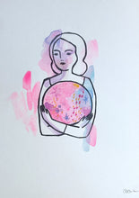 Load image into Gallery viewer, Amelia holding her dreams - mixed media