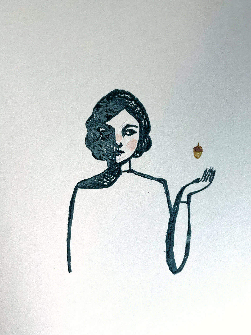 Potential (acorn) - mixed media