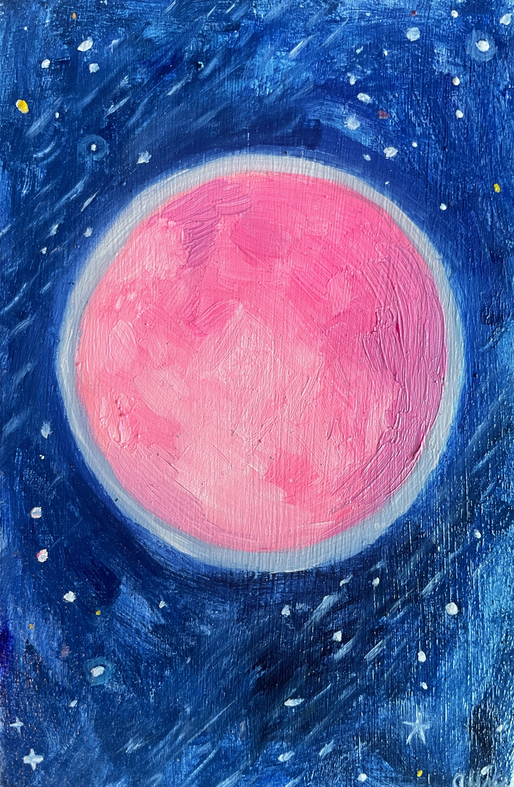 Pink moon with lyrid meteor shower