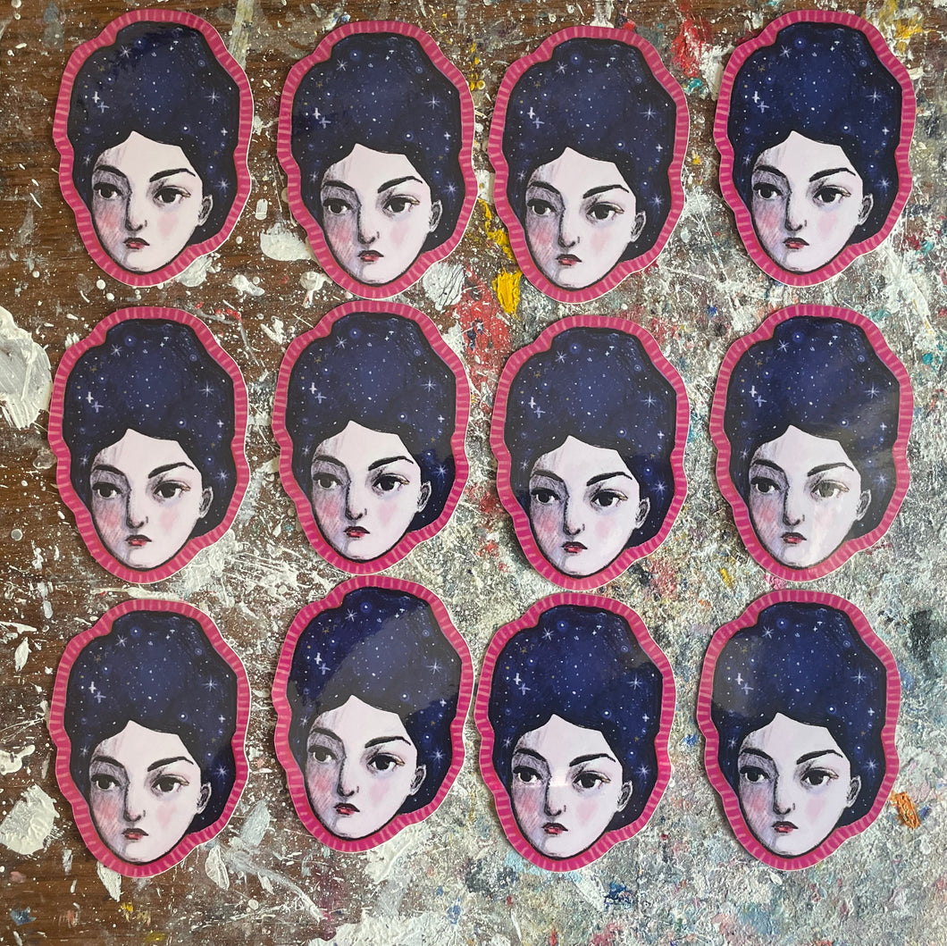 Star haired girl sticker