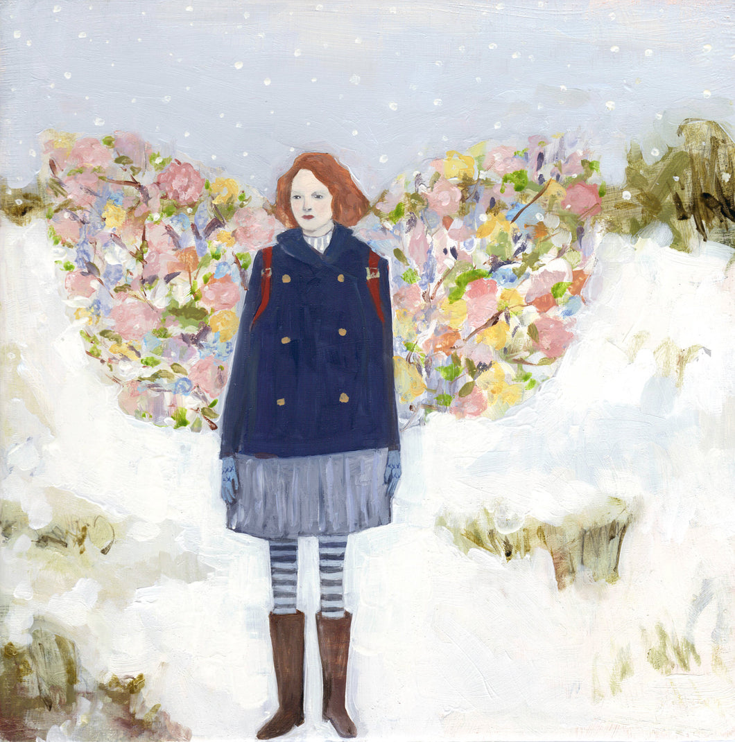 tess wore wings made of spring - limited edition giclee print of original oil painting