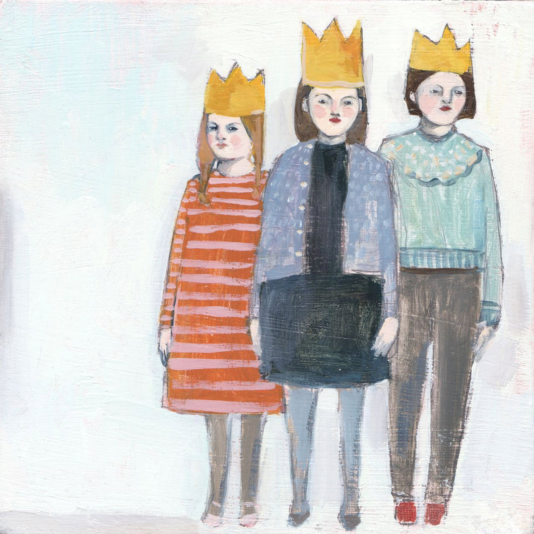 Three girls with crowns